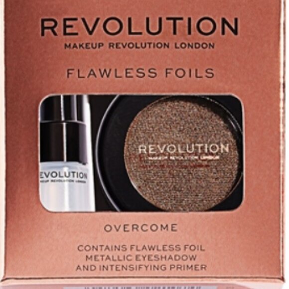 Revolution Makeup Flawless Foils Primer Eye Foil Shadow *OVERCOME* Golden Brown - Picture 3 of 4